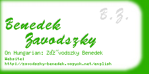 benedek zavodszky business card